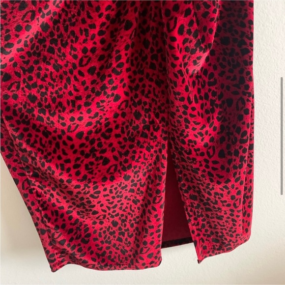 Flounce via ASOS Red Velvet Knot Dress. - Picture 4 of 5